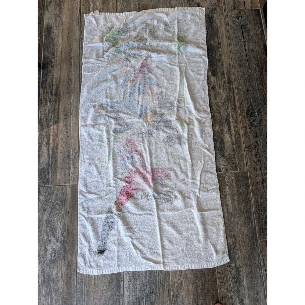 Vintage Double Dragon Beach Towel 90s Collectible Video Game Arcade Movie Rare